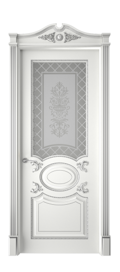 Галант ДО | Белая эмаль патина серебро