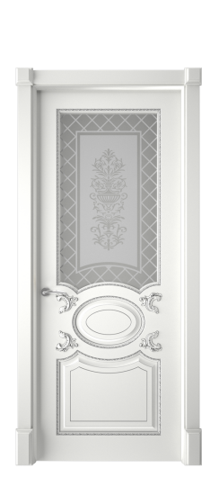 Галант ДО | Белая эмаль патина серебро