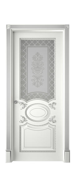 Галант ДО | Белая эмаль патина серебро