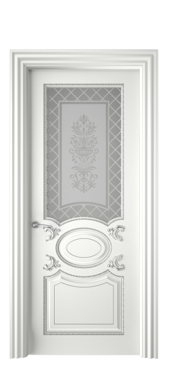 Галант ДО | Белая эмаль патина серебро