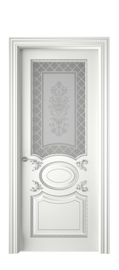 Галант ДО | Белая эмаль патина серебро