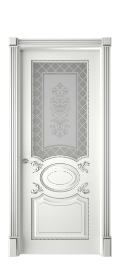 Галант ДО | Белая эмаль патина серебро