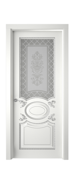 Галант ДО | Белая эмаль патина серебро