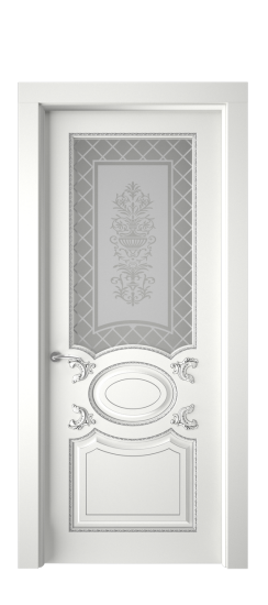 Галант ДО | Белая эмаль патина серебро