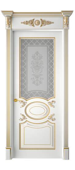 Галант ДО | Белая эмаль патина золото