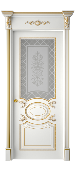 Галант ДО | Белая эмаль патина золото