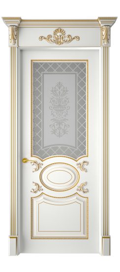 Галант ДО | Белая эмаль патина золото