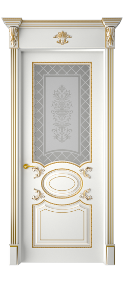 Галант ДО | Белая эмаль патина золото