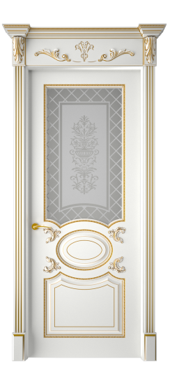 Галант ДО | Белая эмаль патина золото