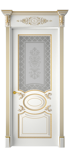 Галант ДО | Белая эмаль патина золото