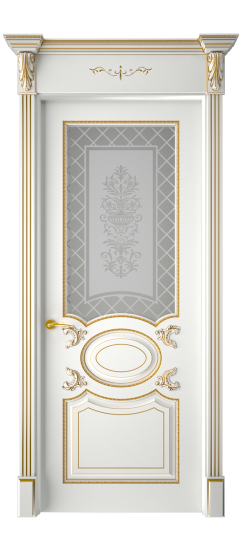 Галант ДО | Белая эмаль патина золото