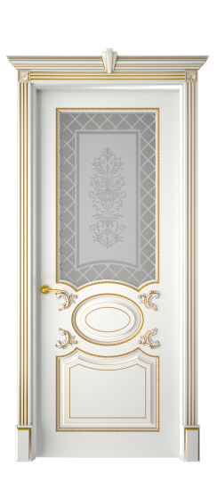 Галант ДО | Белая эмаль патина золото