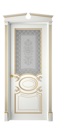 Галант ДО | Белая эмаль патина золото