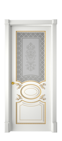 Галант ДО | Белая эмаль патина золото