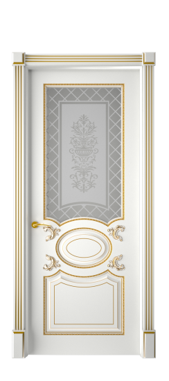 Галант ДО | Белая эмаль патина золото