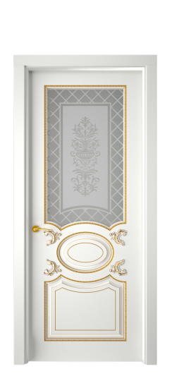 Галант ДО | Белая эмаль патина золото