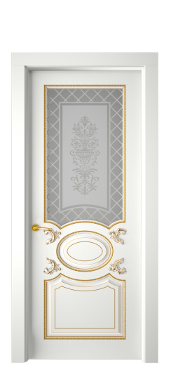 Галант ДО | Белая эмаль патина золото