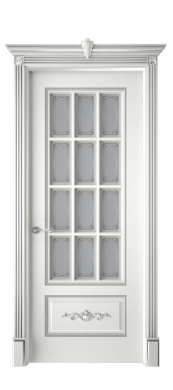 Леон ДО | Белая эмаль патина серебро