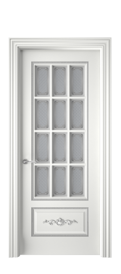 Леон ДО | Белая эмаль патина серебро