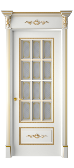 Леон ДО | Белая эмаль патина золото