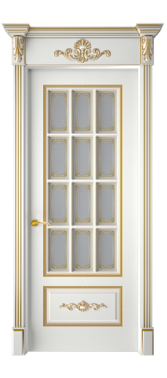 Леон ДО | Белая эмаль патина золото