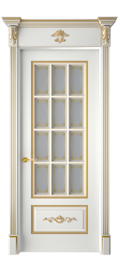 Леон ДО | Белая эмаль патина золото