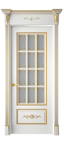 Леон ДО | Белая эмаль патина золото