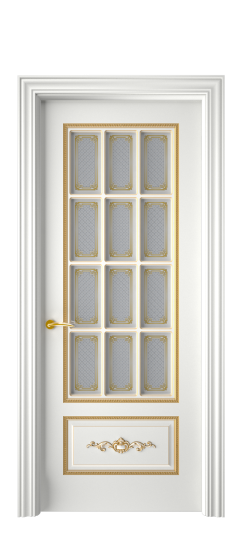 Леон ДО | Белая эмаль патина золото