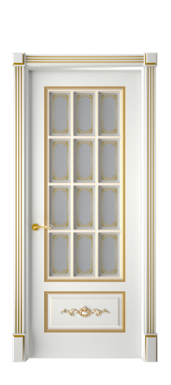 Леон ДО | Белая эмаль патина золото