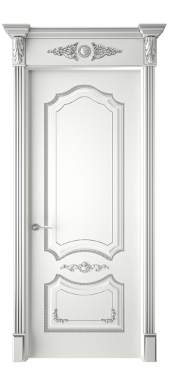 Сарагоса ДГ | Белая эмаль патина серебро