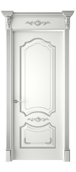 Сарагоса ДГ | Белая эмаль патина серебро