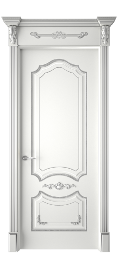 Сарагоса ДГ | Белая эмаль патина серебро