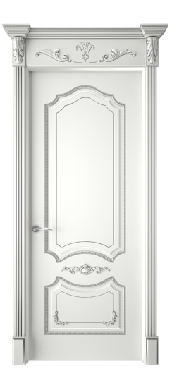 Сарагоса ДГ | Белая эмаль патина серебро