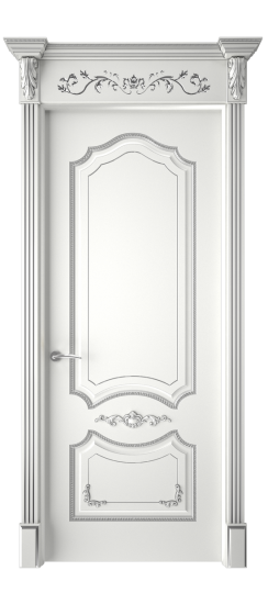 Сарагоса ДГ | Белая эмаль патина серебро