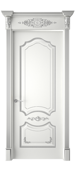 Сарагоса ДГ | Белая эмаль патина серебро