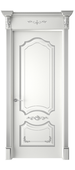 Сарагоса ДГ | Белая эмаль патина серебро