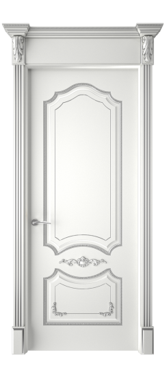 Сарагоса ДГ | Белая эмаль патина серебро