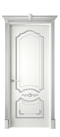 Сарагоса ДГ | Белая эмаль патина серебро