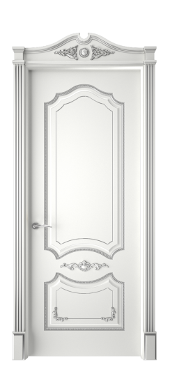 Сарагоса ДГ | Белая эмаль патина серебро