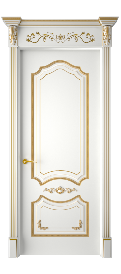 Сарагоса ДГ | Белая эмаль патина золото