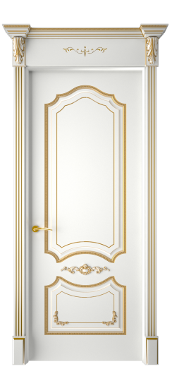 Сарагоса ДГ | Белая эмаль патина золото