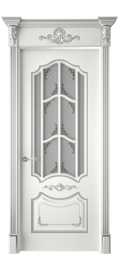 Сарагоса ДО | Белая эмаль патина серебро