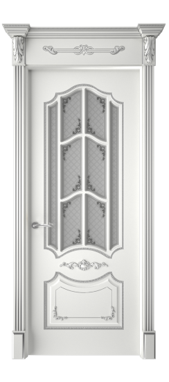 Сарагоса ДО | Белая эмаль патина серебро