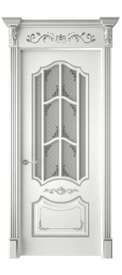 Сарагоса ДО | Белая эмаль патина серебро