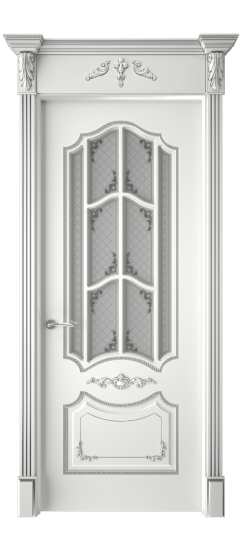 Сарагоса ДО | Белая эмаль патина серебро