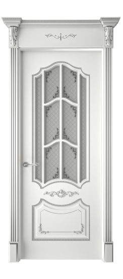 Сарагоса ДО | Белая эмаль патина серебро