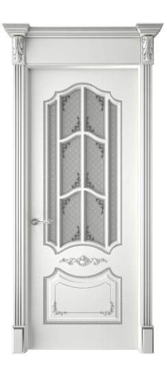 Сарагоса ДО | Белая эмаль патина серебро