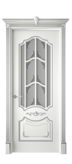 Сарагоса ДО | Белая эмаль патина серебро