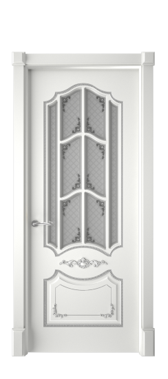 Сарагоса ДО | Белая эмаль патина серебро