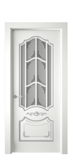 Сарагоса ДО | Белая эмаль патина серебро